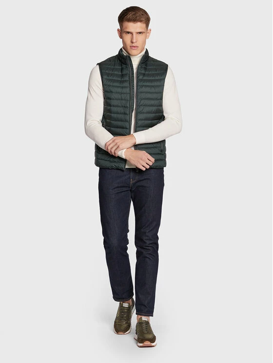 Νέος ❤️ Ολοκαίνουργιο ✔️ Geox Άνδρες Γιλέκα Γιλέκο Dereck M2625C T2562 F3251 Πράσινο Regular Fit 💯 🥰 - Image 2