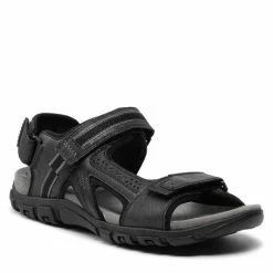 Ολοκαίνουργιο 🎁 Το φθηνότερο ❤️ Geox Άνδρες Σανδάλια U S.Strada C U2524C 0ME50 C9999 Μαύρο 💯 🔔