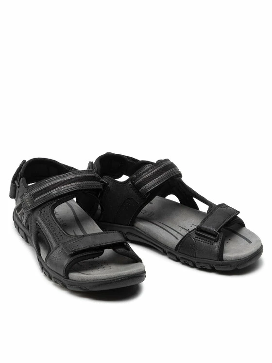 Ολοκαίνουργιο 🎁 Το φθηνότερο ❤️ Geox Άνδρες Σανδάλια U S.Strada C U2524C 0ME50 C9999 Μαύρο 💯 🔔 - Image 5