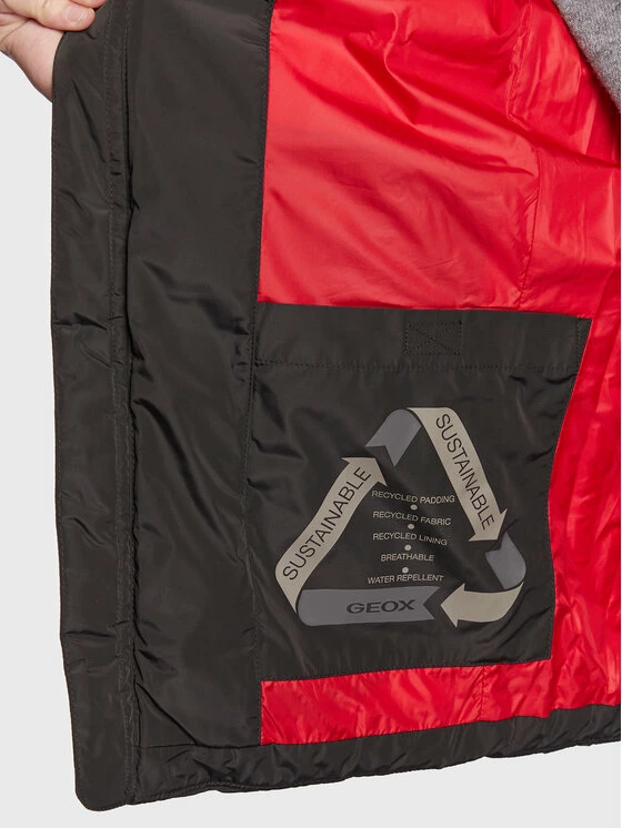 Νέος 😉 Προϋπολογισμός 🥰 Geox Άνδρες Πουπουλένια Μπουφάν Μπουφάν πουπουλένιο Hilstone M2628D T2941 F9000 Μαύρο Regular Fit 😉 ✨ - Image 6